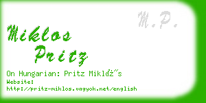 miklos pritz business card